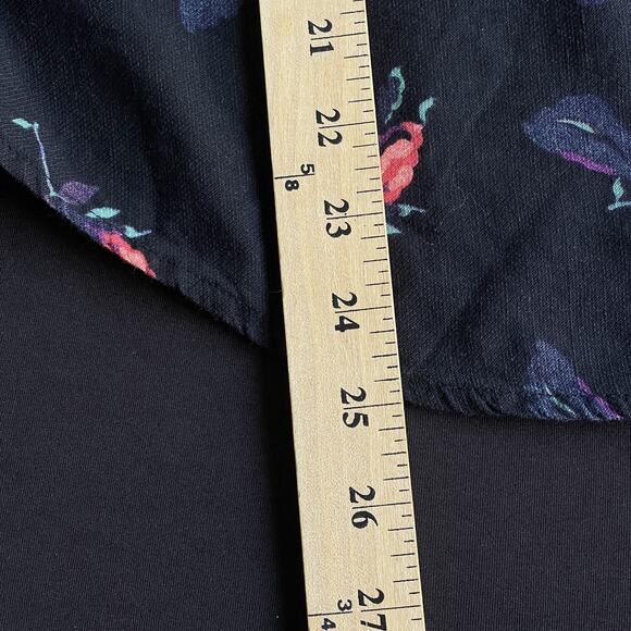 Maeve Blouse Womens Small Black Floral Linen Blend Long Sleeve Boho Top Shirt - Picture 11 of 11